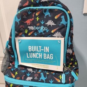 Bentgo Dinosaur Print Backpack with Built-In Lunch Bag